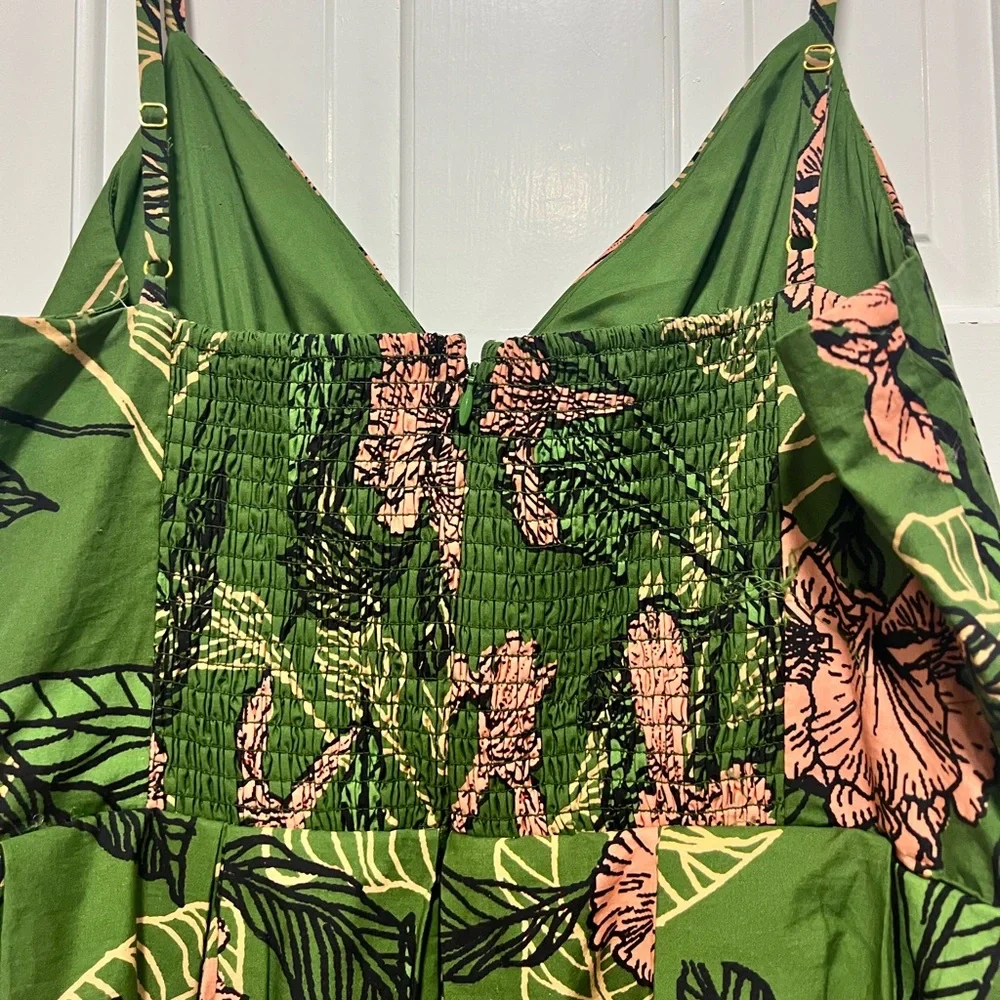 NWT Anthropologie Hutch Green Cutout Bubble-Hem Midi Dress - Picture 11 of 16